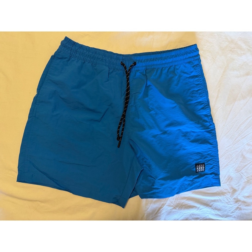 Aeropostale Mens Blue Swim Trunks Mesh Lined Nylon Shorts‎ Size M RN154379